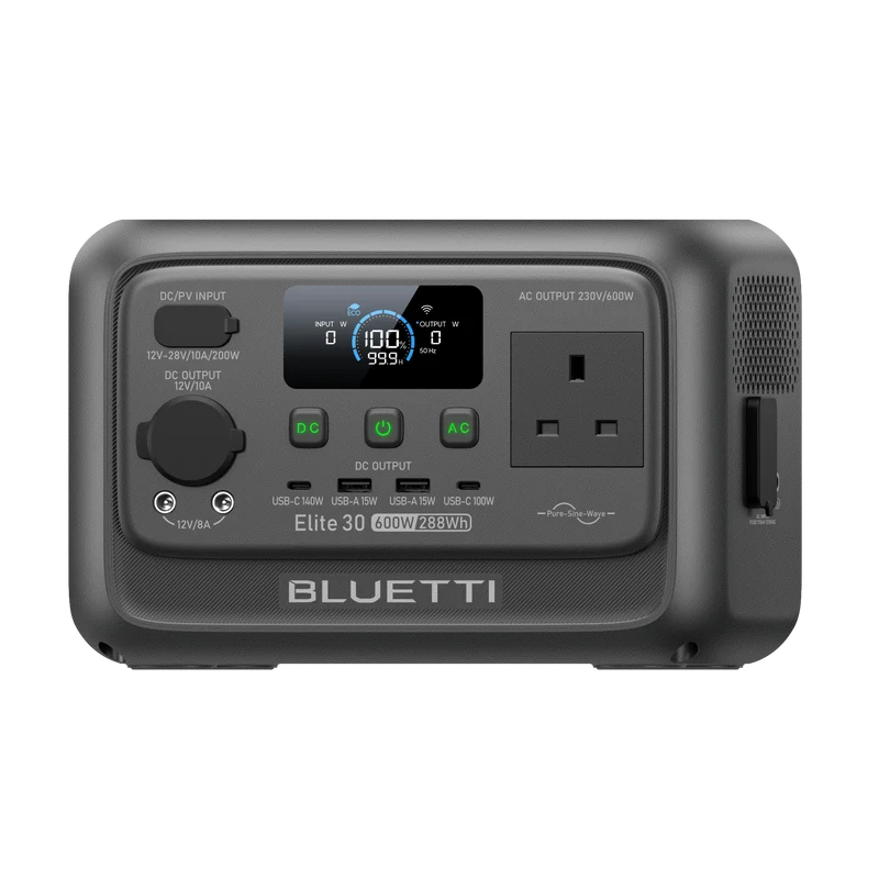 BLUETTI Elite 30 V2 Portable Power Station | 600W 288Wh | UK Plug