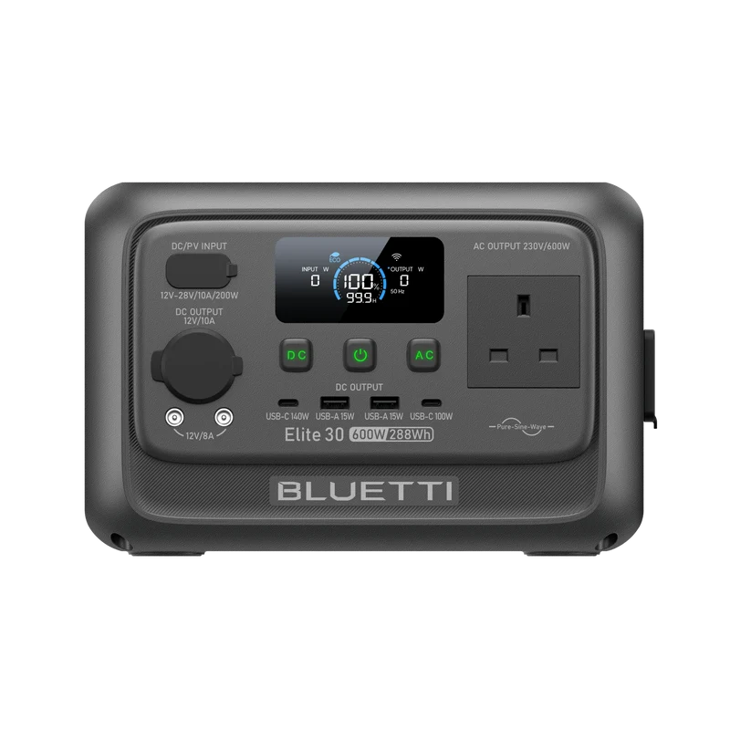 BLUETTI Elite 30 V2 Portable Power Station | 600W 288Wh | UK Plug