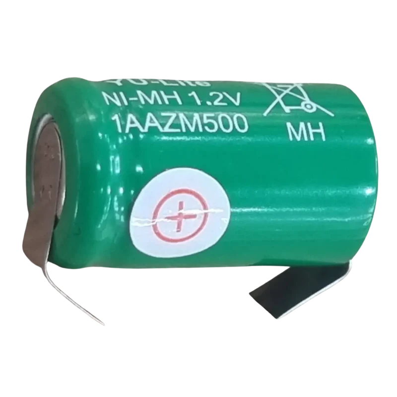 Batterie rechargeable 1/2 AA NiMH 1.2V 500mAh à souder Yuasa