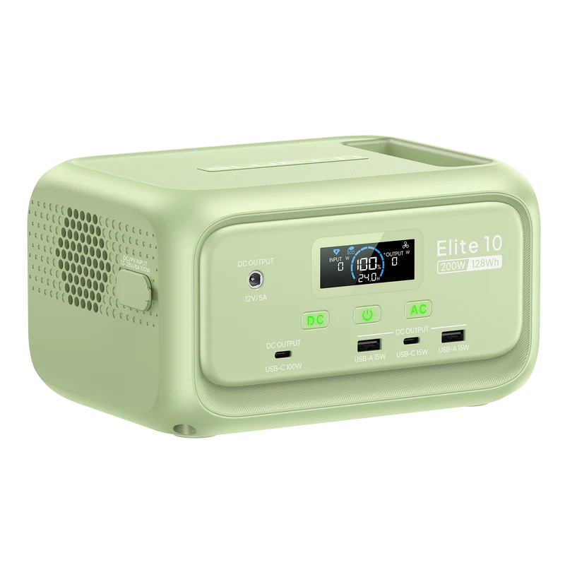 Elite 10 (Vert clair citron) | 128 Wh,200 W | Mini Station électrique