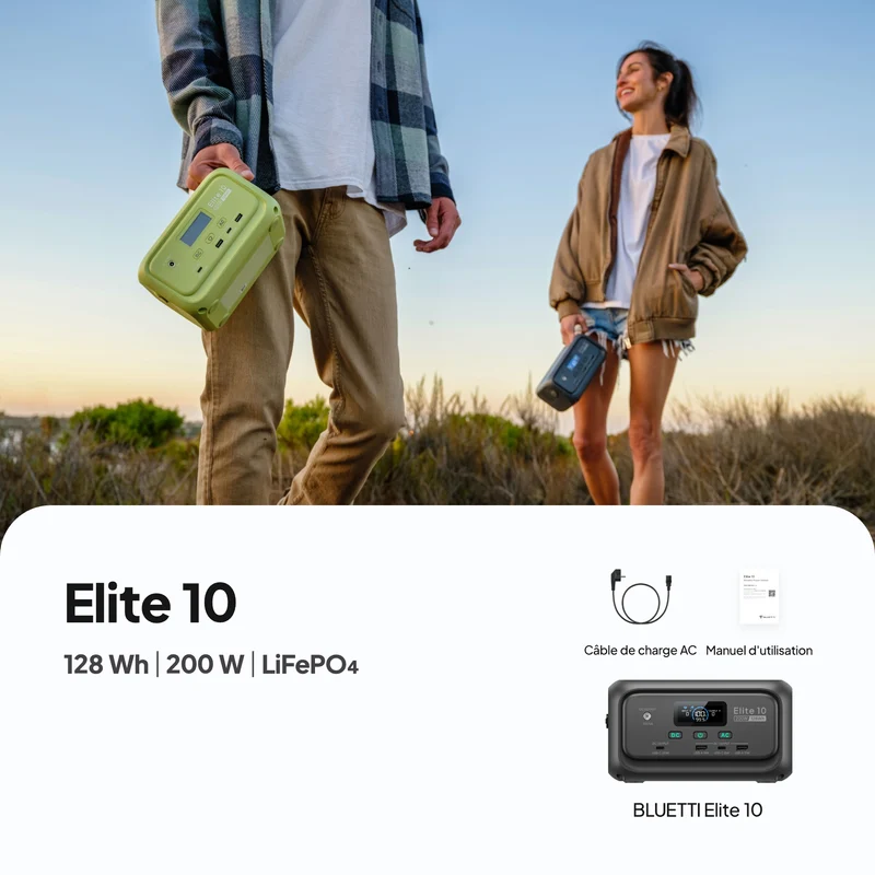 Elite 10 (Vert clair citron) | 128 Wh,200 W | Mini Station électrique