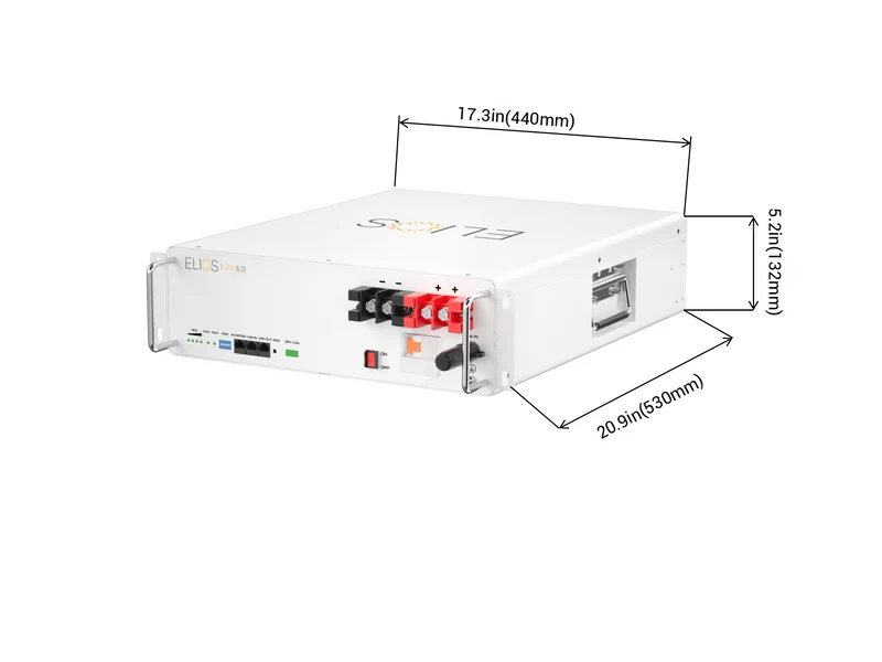 Elios Litio5.12 | 5.12 KWh/51.2VDC Lithium Battery | Rack Mount UL Approved