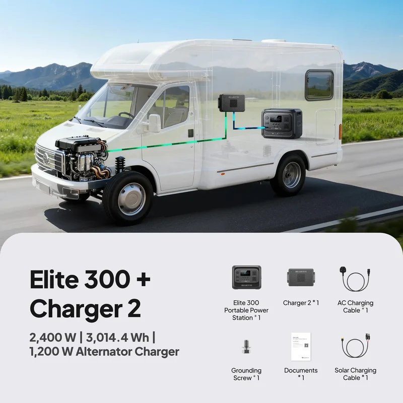 BLUETTI Elite 300 Portable Power Station | 2,400W 3,014.4Wh | UK Plug