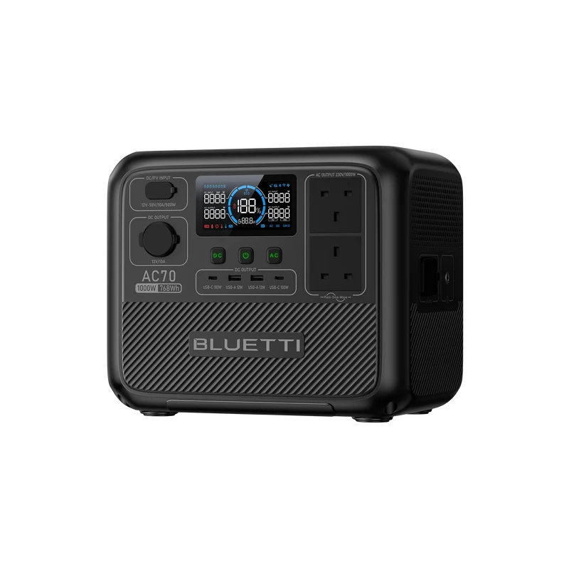 BLUETTI AC70 Portable Power Station | 1000W 768Wh | UK Plug