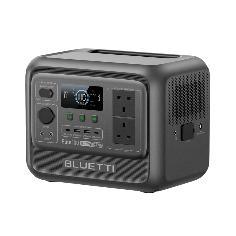 BLUETTI Elite 100 V2 Portable Power Station | 1,800W 1,024Wh | UK Plug