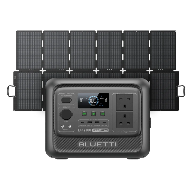BLUETTI Elite 100 V2 Portable Power Station | 1,800W 1,024Wh | UK Plug