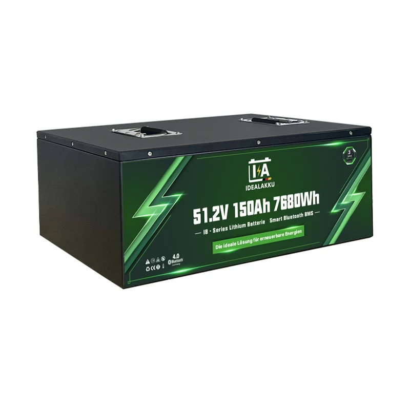 Batterie Lithium LiFePO4 48V 150Ah IB-48-150 IDEALAKKU – Remplacement AGM/GEL 7680Wh Bluetooth BMS