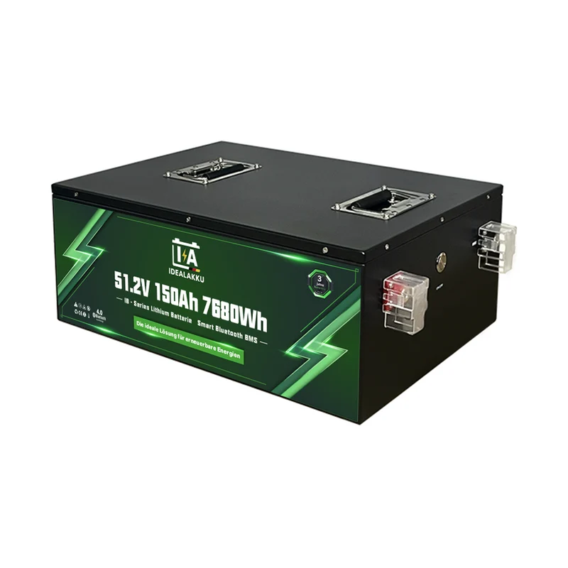 Batterie Lithium LiFePO4 48V 150Ah IB-48-150 IDEALAKKU – Remplacement AGM/GEL 7680Wh Bluetooth BMS