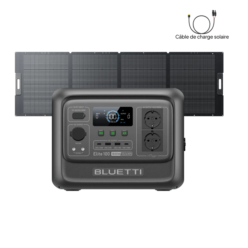 BLUETTI Elite 100 V2 Station électrique portable | 1 800 W, 1 024 Wh