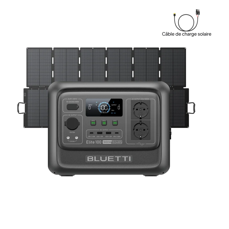 BLUETTI Elite 100 V2 Station électrique portable | 1 800 W, 1 024 Wh