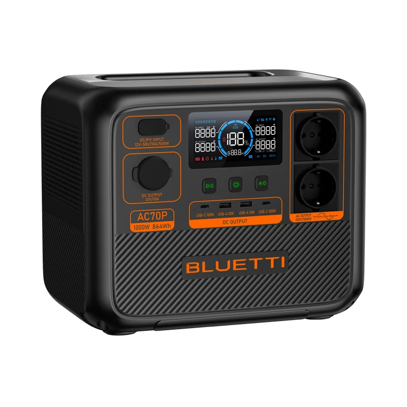 BLUETTI AC70P Station électrique portable | 1000 W / 864 Wh