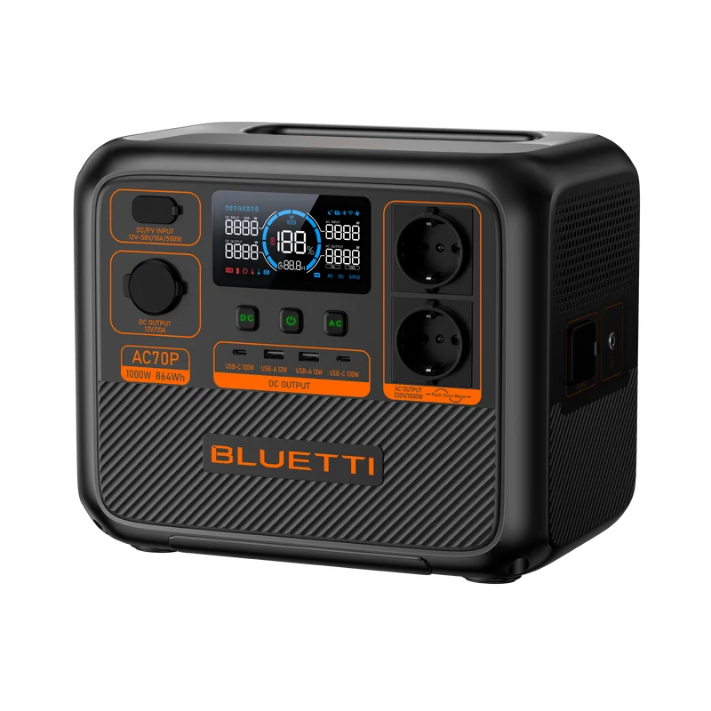 BLUETTI AC70P Station électrique portable | 1000 W / 864 Wh