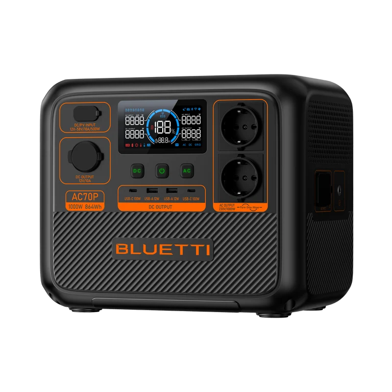 BLUETTI AC70P Station électrique portable | 1000 W / 864 Wh