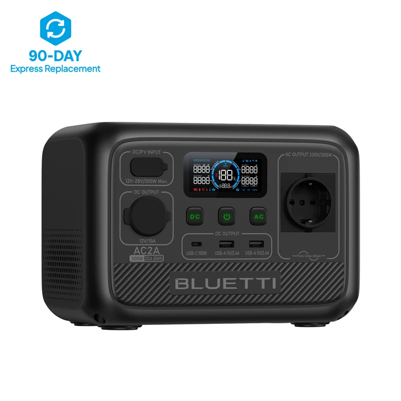 BLUETTI AC2A Station électrique portable | 300 W, 204,8 Wh
