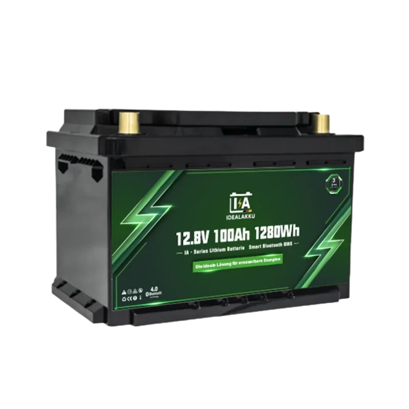 Batterie Lithium LiFePO4 12.8V 100Ah (1280Wh) IDEALAKKU IA-12-100-MINI – Bluetooth & BMS
