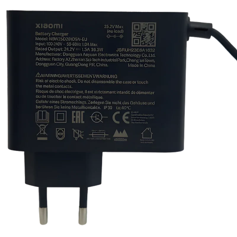 Chargeur 24.2V 1.5A (36,3W) Compatible trottinettes électriques Ninebot et Xiaomi