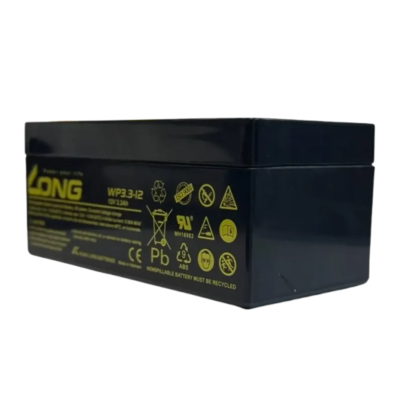 Batterie Plomb AGM LONG 12V 3.3Ah – VRLA Haute Performance Faston 4.8mm