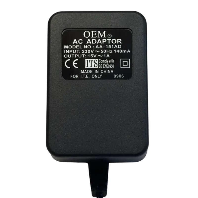 Transformateur AC/AC 15V 1A 15W – Adaptateur Secteur 230V Sortie Alternatif Jack 5.5x2.1mm
