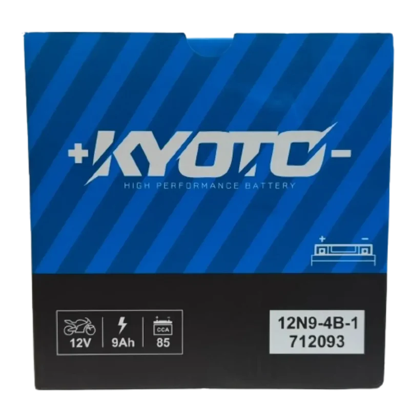 Batterie moto Kyoto 12N9-4B-1 12V 9Ah avec pack acide
