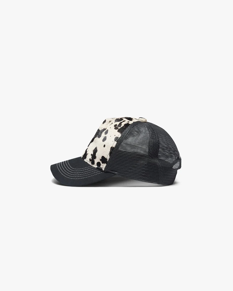 Cowhide Print Cap - Flat White Jet Black