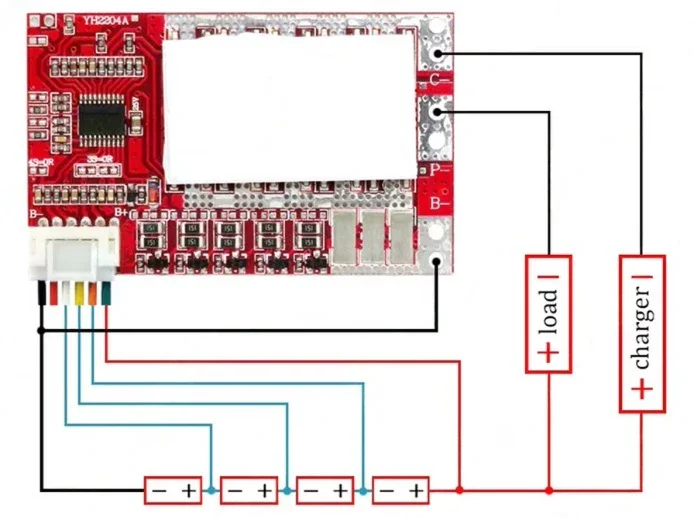 Carte de protection BMS Li-ion 4S pour batterie 14.8V 50A