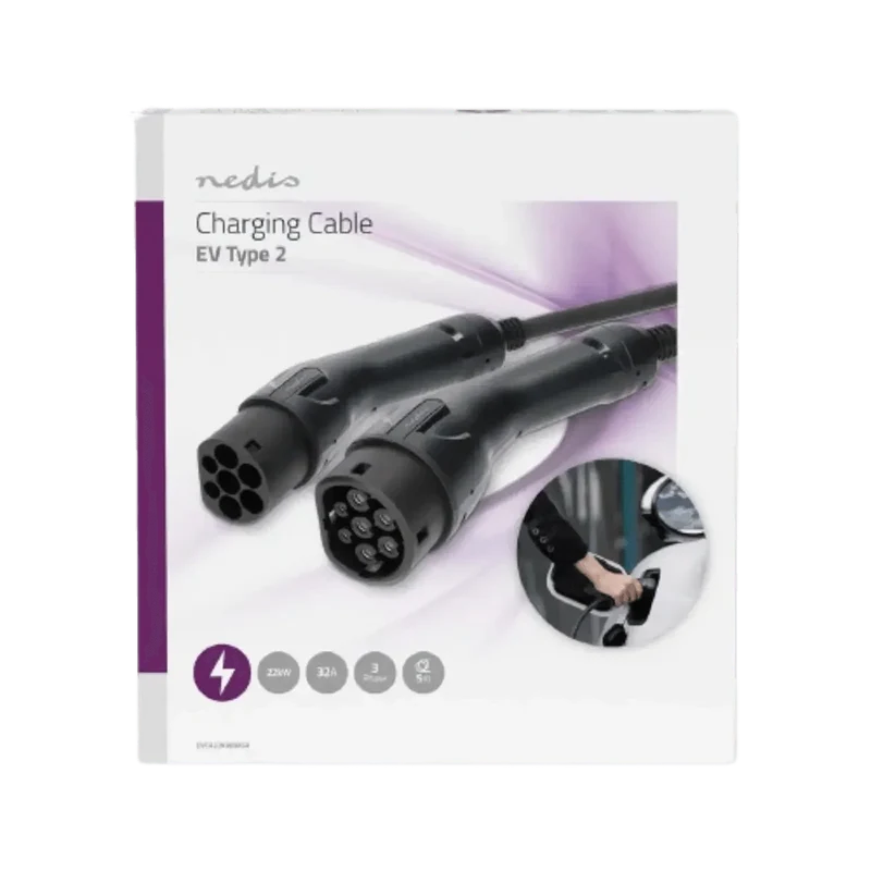 Câble pour véhicule électrique - Type 2 - 32A - 22000W - 3 phases - 5M