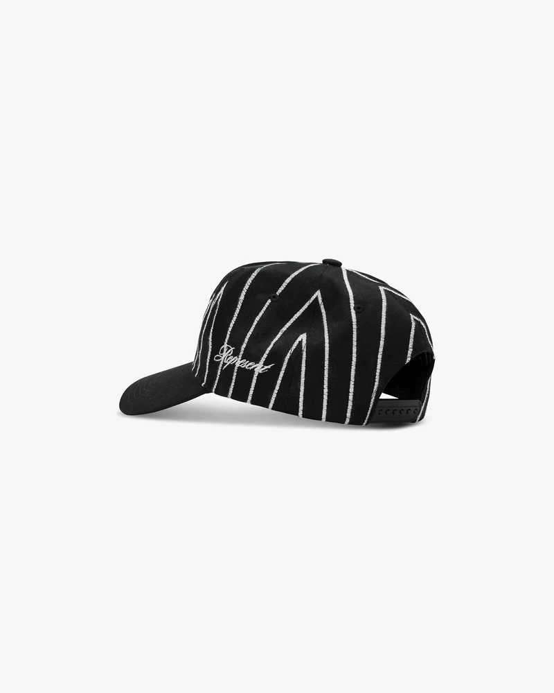 Initial Stripe Cap - Jet Black