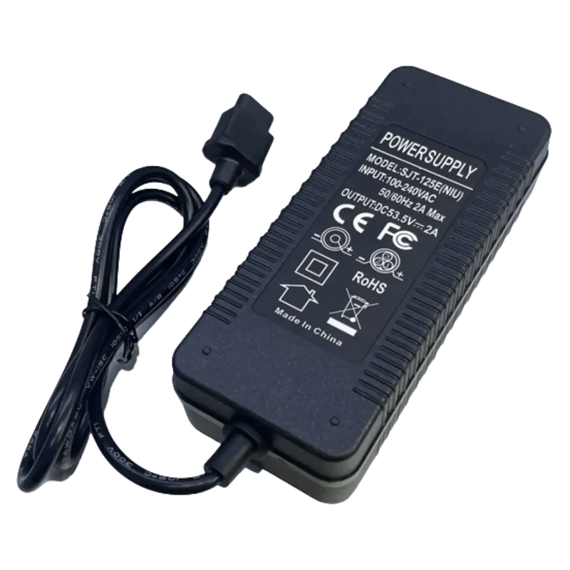Chargeur 53.3V 2A pour trottinette, scooter électrique, fiche 3 broches
