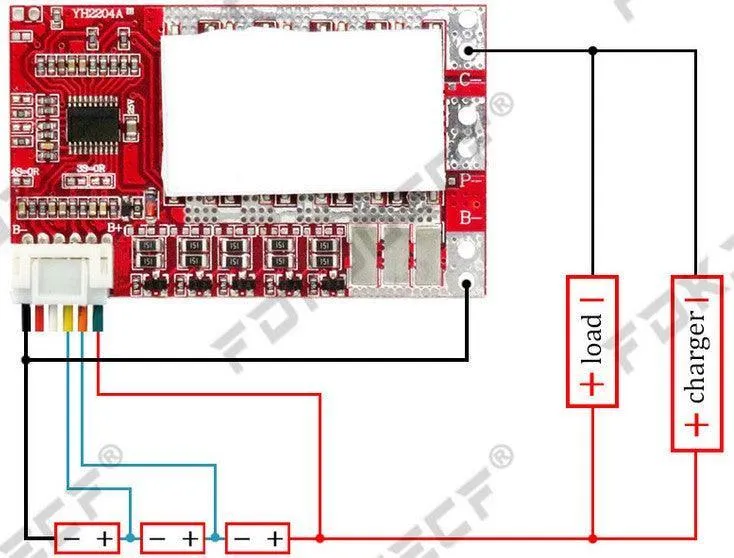 BMS pour batterie Lifepo4 3S-4S-5S 50A