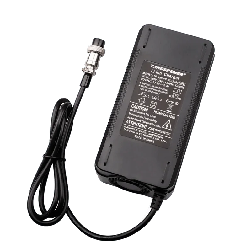 Chargeur 67.2v 2A Connecteur XLR écrou 3 contact