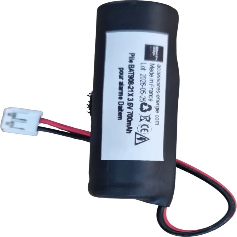 Pile BAT908-21X 3.6V 700mAh pour alarme Daitem