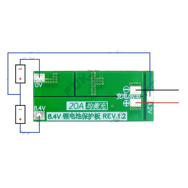 Carte de protection BMS Li-Ion 2S 7.4v 20A