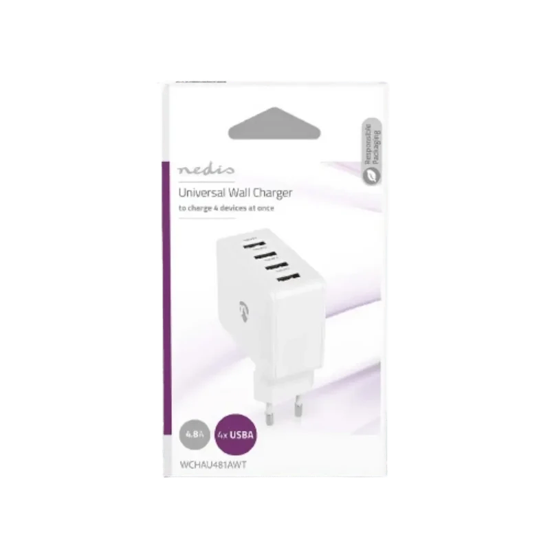 Chargeur mural 4x USB 24W