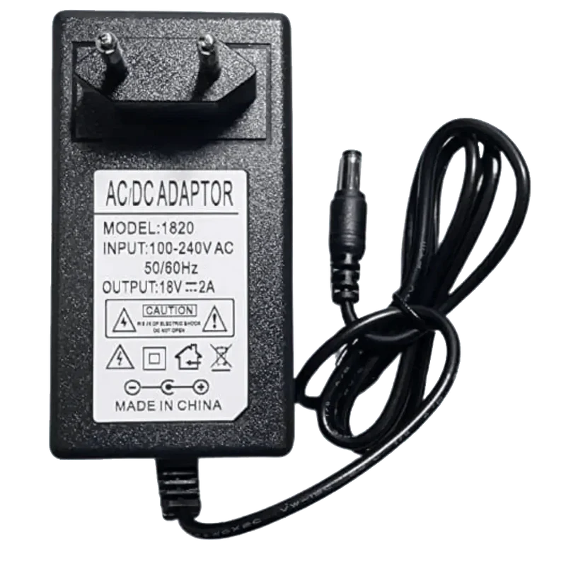Alimentation 18 V 2 A AC/DC 36 W avec fiche 5,5 × 2,5 mm