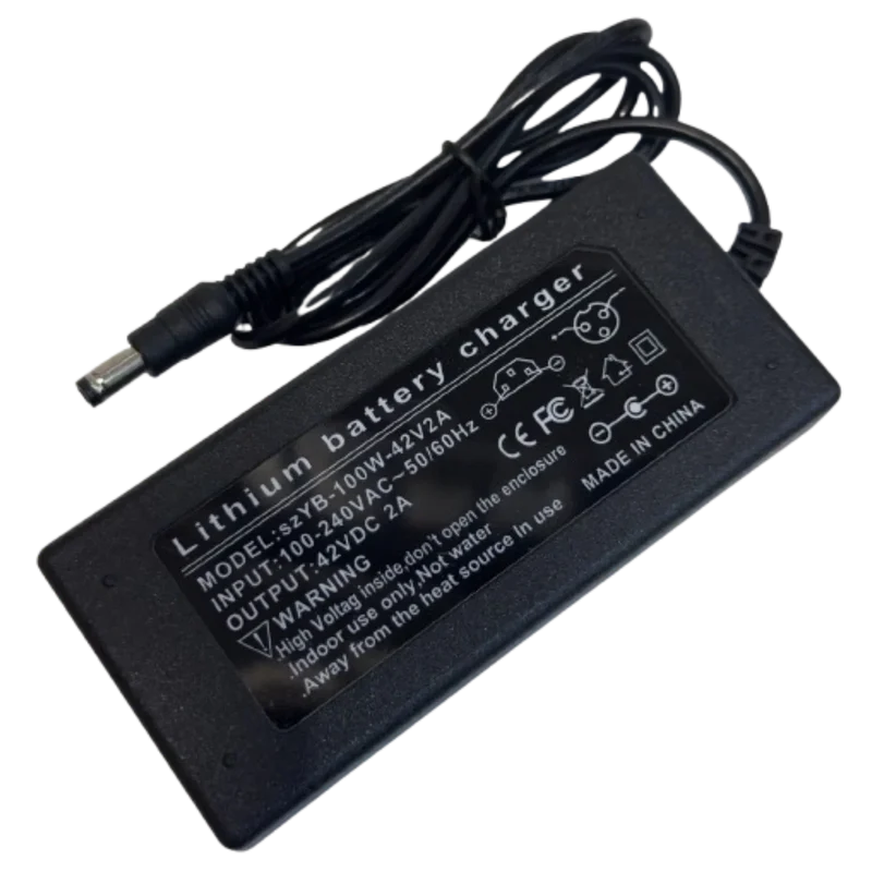Chargeur 42V 2A Batterie Lithium 36V – Connecteur DC 5.5x2.1mm Trottinette et Vélo Électrique