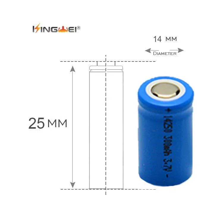 Batterie 14250 3.7V 1200mAh rechargeable Li-ion