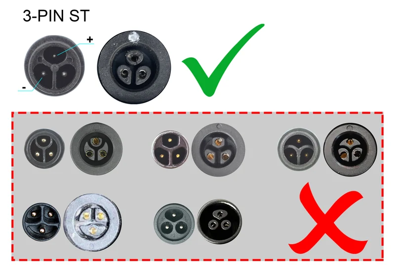 42V 4A | Feu Vert E-Rox, Carrera Impel & 36V Hyena E-Bike Ladegerät | IMP 3-Pin (8mm)