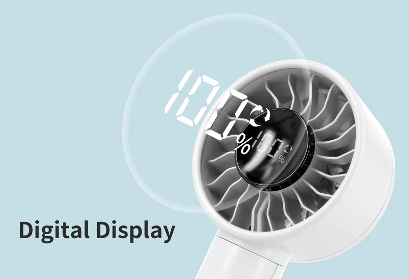 Handventilator mit Oszillationsfunktion | 4500mAh & 6-Gang Smart Display