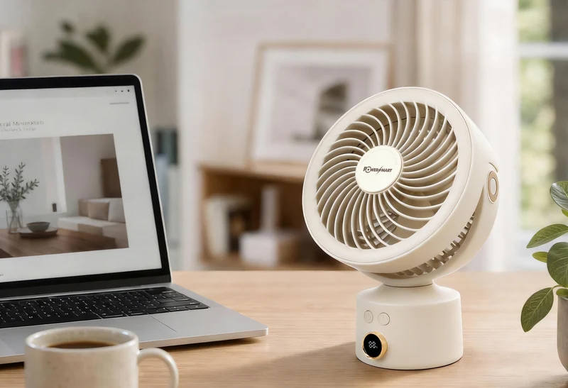 Kabelloser 3D-Luftzirkulator-Tischventilator | Aromatherapie, Smart Display & Persönliche Kühlung
