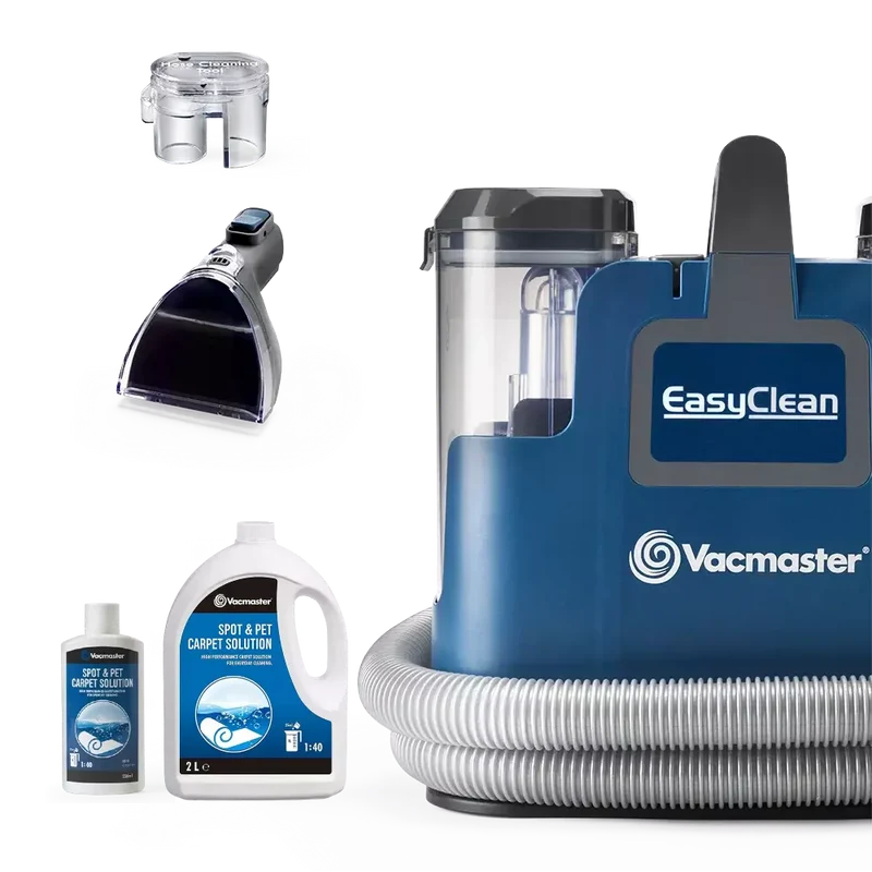 Vacmaster EasyClean Up Clean Kit | Compact Carpet Spot Cleaner-with Spare Carpet Shampoo