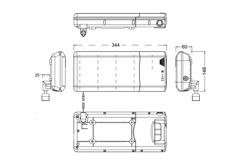 Gepäckträgerakku für Elektrofahrräder Li-Ion 36V - 14Ah