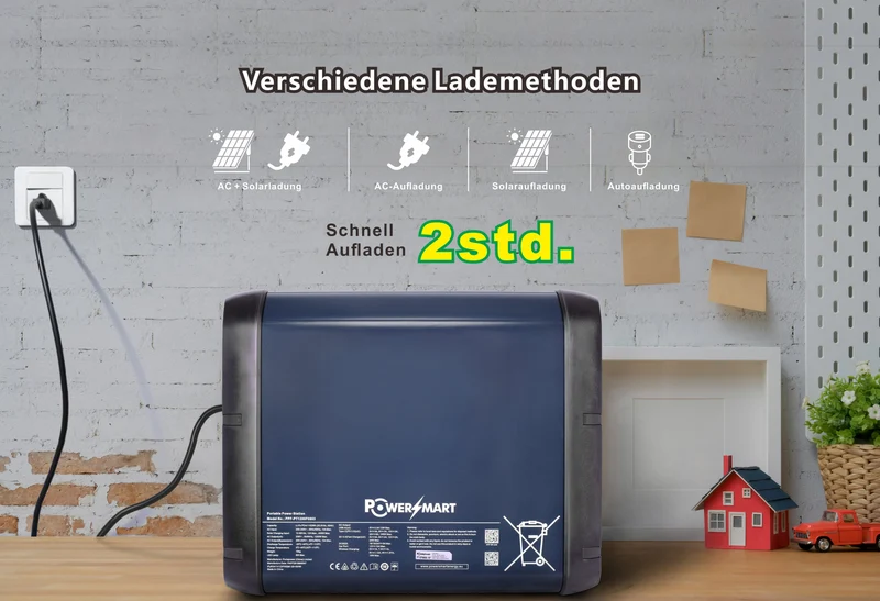 Tragbare 1200-W-Powerstation mit 1152-Wh-LiFePO4-Akku für Camping und Outdoor-Aktivitäten, mit USV-Funktion, Solargenerator für Notstromversorgung