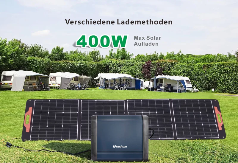 Tragbare 1200-W-Powerstation mit 1152-Wh-LiFePO4-Akku für Camping und Outdoor-Aktivitäten, mit USV-Funktion, Solargenerator für Notstromversorgung