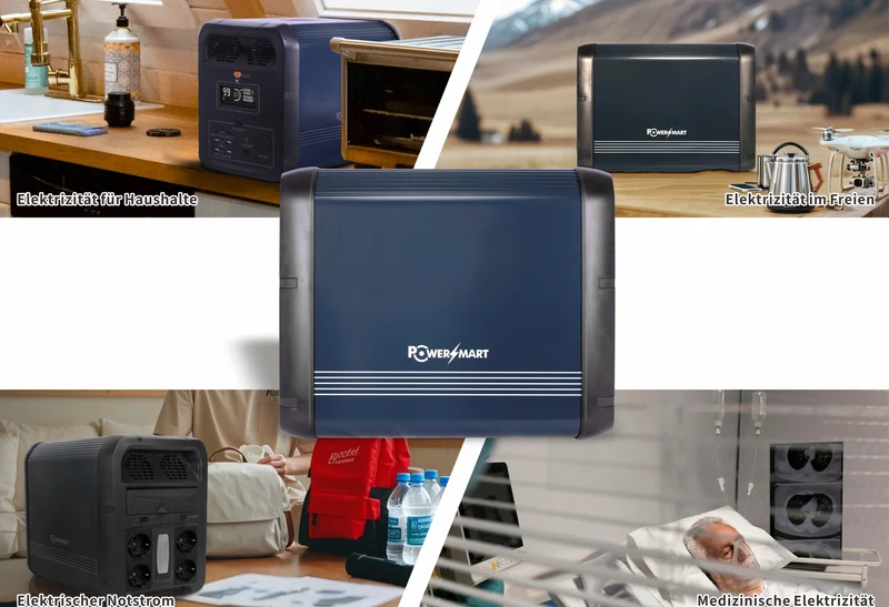 Tragbare 1200-W-Powerstation mit 1152-Wh-LiFePO4-Akku für Camping und Outdoor-Aktivitäten, mit USV-Funktion, Solargenerator für Notstromversorgung