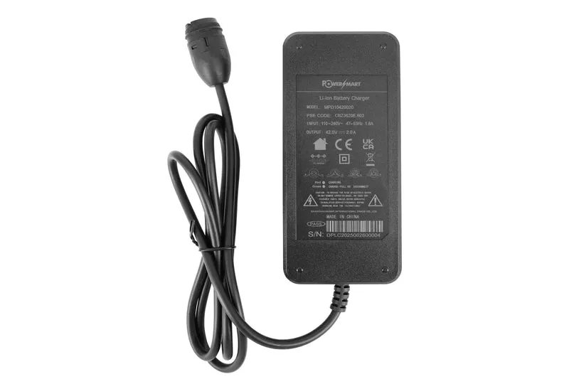 42V 2A Ladegerät für 36V BMZ / Rotwild / Impulse Akkus | Rosenberger Magnetstecker