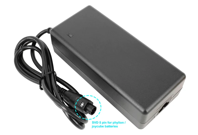 42V 2A E-Bike-Ladegerät für 36V-Akkus (5-poliger SVD-Stecker) | Passend für Phylion, Joycube, Batavus, Crescent & Gitane