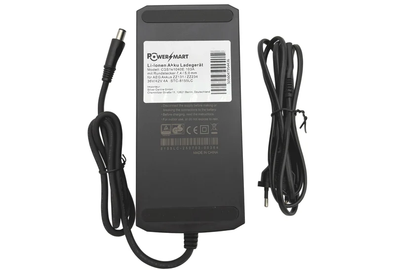 36 V (42 V) 4 A Ladegerät Modell STC-8155LC geeignet für Akkus des Typs ZZ131/ZZ234/ZZ234, mit Rundstecker (7,4/5 mm) für AEG SideClick Akkus