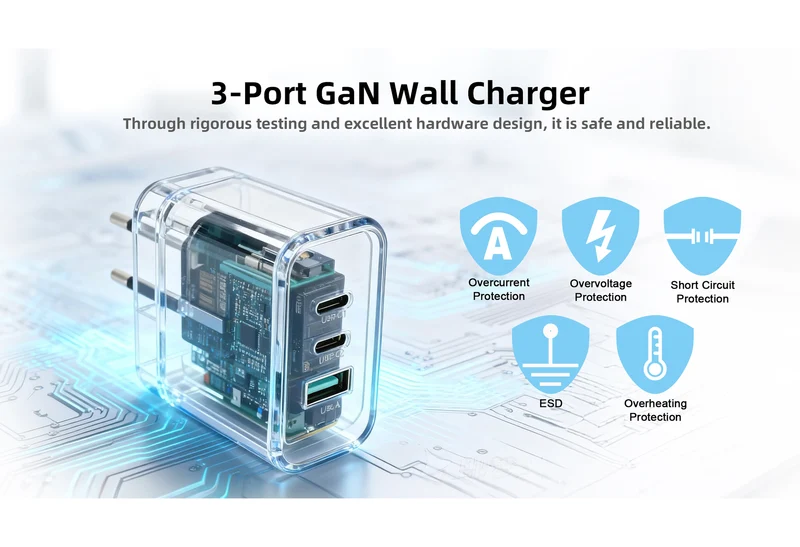 100W GaN Schnellladegerät | 3-Port USB-C PD Netzteil für Laptop, MacBook, iPhone & Samsung