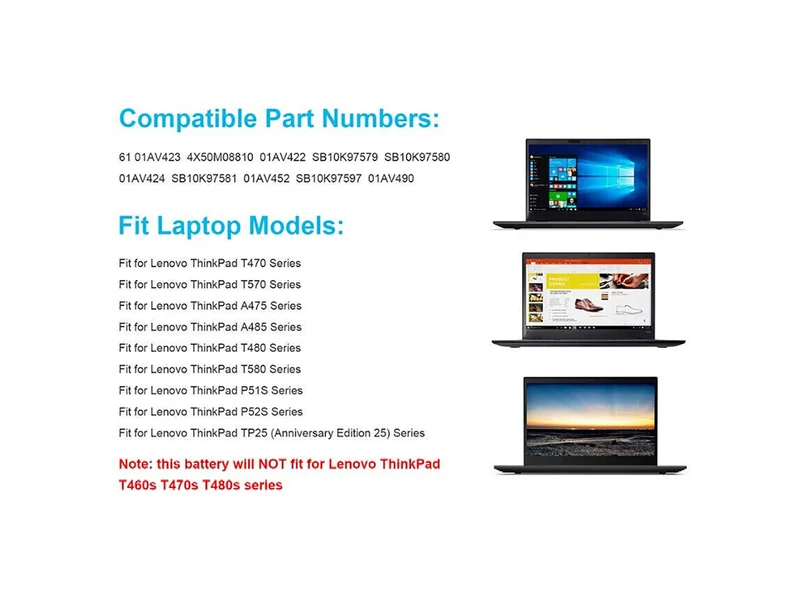 Ersatz für LENOVO Thinkpad T470, ThinkPad A475 Laptop-Akku
