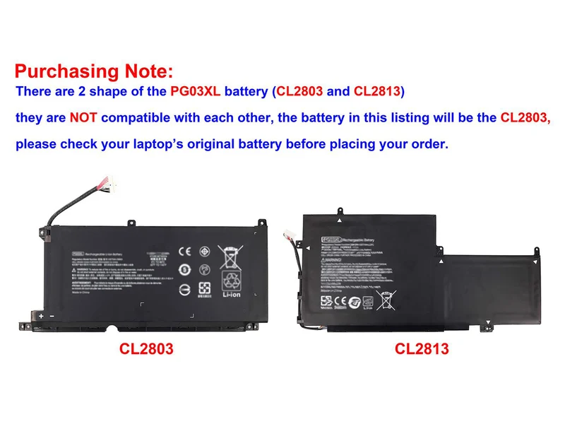 11,55V 4545mAh PG03XL 52,5Wh Laptop-Akku für HP Pavilion Gaming 15-dk 15-dk0021tx 15-dk0125tx